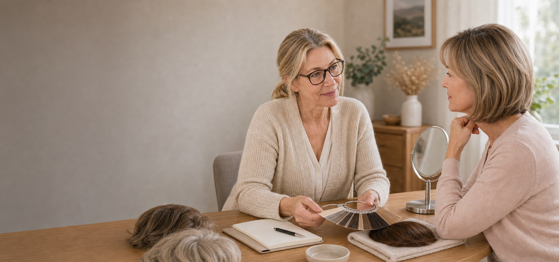 Individuelle Zweithaarberatung zuhause mit Carmen Heinrich.